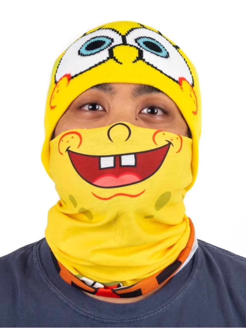 Rubie's Yellow Sponge Character Beanie & Neck Gaiter Set